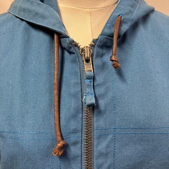 Trovata Womens Gully Coat Hooded Blue Medium 100% Cotton Pockets‎ Spring Classic - Picture 3 of 14